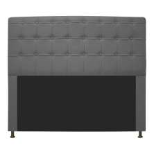 Cabeceira Estofada Dama 160 cm Queen Size Com Botonê Corano Cinza - Amarena Móveis