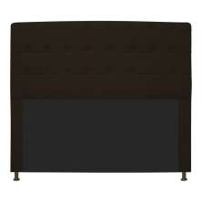 Cabeceira Estofada Dama 160 cm Queen Size Com Botonê Corano Marrom - Amarena Móveis