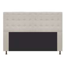 Cabeceira Estofada Dama 160 cm Queen Size Com Botonê Suede Bege - Amarena Móveis