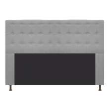 Cabeceira Estofada Dama 160 cm Queen Size Com Botonê Suede Cinza - Amarena Móveis