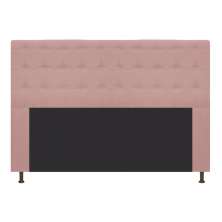 Cabeceira Estofada Dama 160 cm Queen Size Com Botonê Suede Rosê - Amarena Móveis