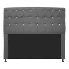 Cabeceira Estofada Dama 160 cm Queen Size Com Strass Corano Cinza - Amarena Móveis