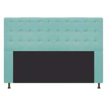 Cabeceira Estofada Dama 160 cm Queen Size Com Strass Suede Azul Tiffany - Amarena Móveis
