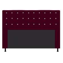 Cabeceira Estofada Dama 160 cm Queen Size Com Strass Suede Bordô - Amarena Móveis