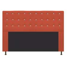 Cabeceira Estofada Dama 160 cm Queen Size Com Strass Suede Terracota - Amarena Móveis