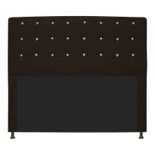 Cabeceira Estofada Dama 195 cm King Size Com Strass Corano Marrom - Amarena Móveis