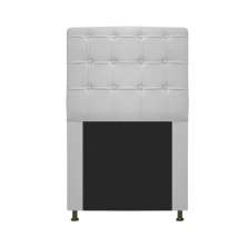 Cabeceira Estofada Dama 90 cm Solteiro Com Botonê  Corano Branco - Amarena Móveis