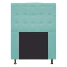 Cabeceira Estofada Dama 90 cm Solteiro Com Botonê  Suede Azul Tiffany - Amarena Móveis