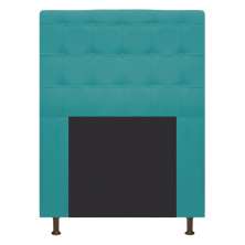 Cabeceira Estofada Dama 90 cm Solteiro Com Botonê  Suede Azul Turquesa - Amarena Móveis