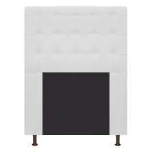 Cabeceira Estofada Dama 90 cm Solteiro Com Botonê  Suede Branco - Amarena Móveis