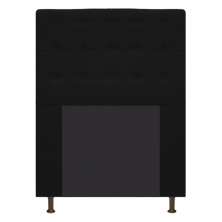 Cabeceira Estofada Dama 90 cm Solteiro Com Botonê  Suede Preto - Amarena Móveis