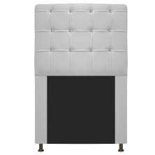 Cabeceira Estofada Dama 90 cm Solteiro Com Strass  Corano Branco - Amarena Móveis