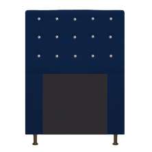 Cabeceira Estofada Dama 90 cm Solteiro Com Strass  Suede Azul Marinho - Amarena Móveis
