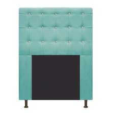 Cabeceira Estofada Dama 90 cm Solteiro Com Strass  Suede Azul Tiffany - Amarena Móveis