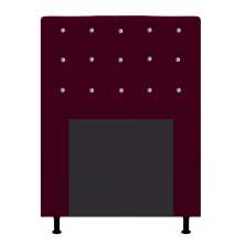 Cabeceira Estofada Dama 90 cm Solteiro Com Strass  Suede Bordô - Amarena Móveis