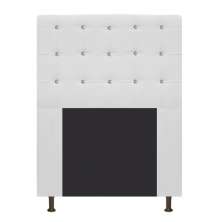 Cabeceira Estofada Dama 90 cm Solteiro Com Strass  Suede Branco - Amarena Móveis