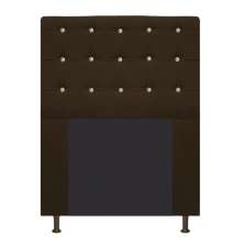 Cabeceira Estofada Dama 90 cm Solteiro Com Strass  Suede Marrom - Amarena Móveis