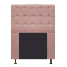 Cabeceira Estofada Dama 90 cm Solteiro Com Strass  Suede Rosê - Amarena Móveis