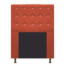 Cabeceira Estofada Dama 90 cm Solteiro Com Strass  Suede Terracota - Amarena Móveis