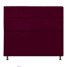 Cabeceira Estofada Damares 140 cm Casal Com Botonê  Suede Bordô - Amarena Móveis