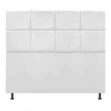 Cabeceira Estofada Damares 140 cm Casal Com Botonê  Suede Branco - Amarena Móveis