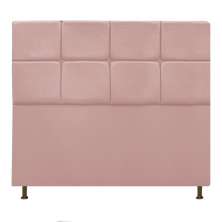 Cabeceira Estofada Damares 140 cm Casal Com Botonê  Suede Rosê - Amarena Móveis