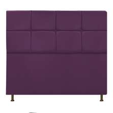 Cabeceira Estofada Damares 140 cm Casal Com Botonê  Suede Roxo - Amarena Móveis