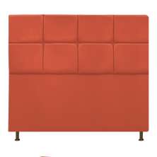 Cabeceira Estofada Damares 140 cm Casal Com Botonê  Suede Terracota - Amarena Móveis