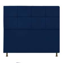 Cabeceira Estofada Damares 160 cm Queen Size Com Botonê Suede Azul Marinho - Amarena Móveis