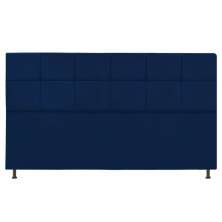Cabeceira Estofada Damares 195 cm King Size Com Botonê Suede Azul Marinho - Amarena Móveis