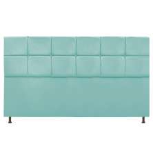 Cabeceira Estofada Damares 195 cm King Size Com Botonê Suede Azul Tiffany - Amarena Móveis