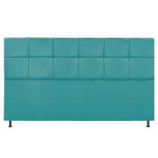 Cabeceira Estofada Damares 195 cm King Size Com Botonê Suede Azul Turquesa - Amarena Móveis