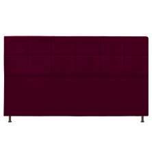 Cabeceira Estofada Damares 195 cm King Size Com Botonê Suede Bordô - Amarena Móveis