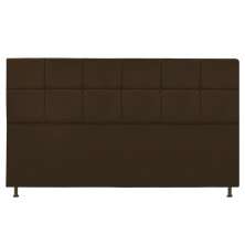 Cabeceira Estofada Damares 195 cm King Size Com Botonê Suede Marrom - Amarena Móveis