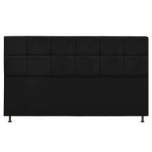 Cabeceira Estofada Damares 195 cm King Size Com Botonê Suede Preto - Amarena Móveis