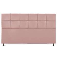 Cabeceira Estofada Damares 195 cm King Size Com Botonê Suede Rosê - Amarena Móveis