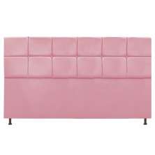 Cabeceira Estofada Damares 195 cm King Size Com Botonê Suede Rosa Bebê - Amarena Móveis