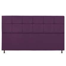 Cabeceira Estofada Damares 195 cm King Size Com Botonê Suede Roxo - Amarena Móveis