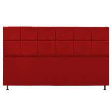 Cabeceira Estofada Damares 195 cm King Size Com Botonê Suede Vermelho - Amarena Móveis