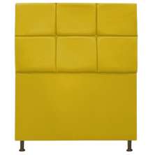 Cabeceira Estofada Damares 90 cm Solteiro Com Botonê  Suede Amarelo - Amarena Móveis