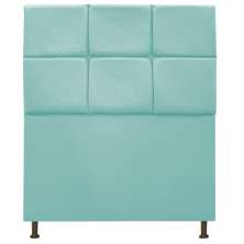 Cabeceira Estofada Damares 90 cm Solteiro Com Botonê  Suede Azul Tiffany - Amarena Móveis