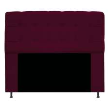 Cabeceira Estofada Mel 140 cm Casal Com Botonê  Suede Bordô - Amarena Móveis