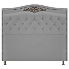 Cabeceira Estofada Yasmim 160 cm Queen Size Corano Cinza - Amarena Móveis