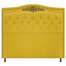 Cabeceira Estofada Yasmim 160 cm Queen Size Suede Amarelo - Amarena Móveis