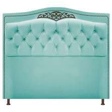 Cabeceira Estofada Yasmim 160 cm Queen Size Suede Azul Tiffany - Amarena Móveis