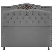 Cabeceira Estofada Yasmim 160 cm Queen Size Suede Cinza - Amarena Móveis