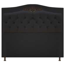 Cabeceira Estofada Yasmim 160 cm Queen Size Suede Preto - Amarena Móveis