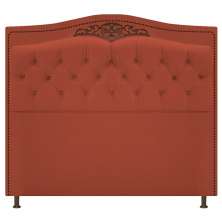 Cabeceira Estofada Yasmim 160 cm Queen Size Suede Terracota - Amarena Móveis