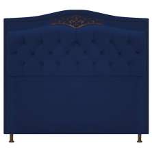 Cabeceira Estofada Yasmim 195 cm King Size Suede Azul Marinho - Amarena Móveis
