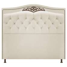 Cabeceira Estofada Yasmim 90 cm Solteiro Suede Bege - Amarena Móveis